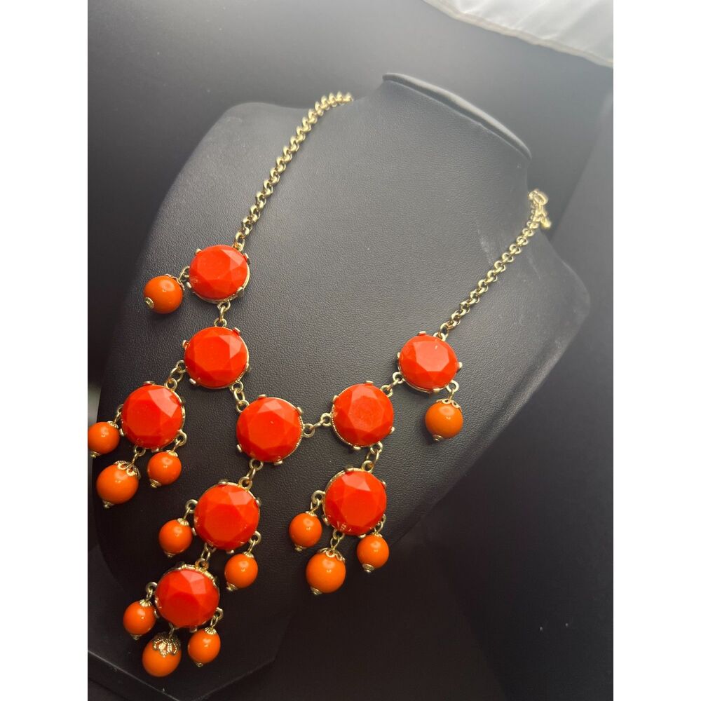 Burnt Orange Statement Necklace - image 2